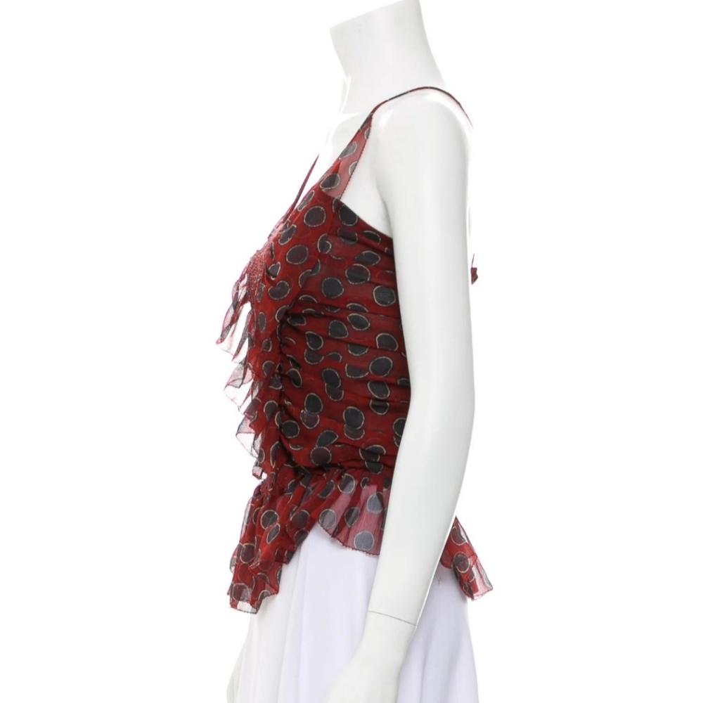 Étoile Isabel Marant Bowen Silk Burgundy Top - Picture 4 of 9